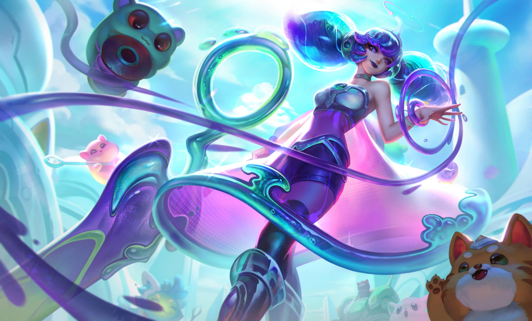 Space Groove Gwen Splash ( Chroma ) - League of LegendsUntitled Happy to share with you my recent work, a material testing request from Mr. Dao was given to me, I was very excited and partly nervous as I had never drawn a highkey mood, the process Drawing was very difficult, but in the end I was able to complete it smi